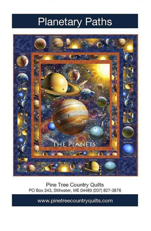 The Planets Quilt Kit by Pine Tree Country Quilts for QT fabrics, measures 49" x 56", Planetary Paths