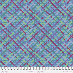 Turquoise Mad Plaid 108" fabric by Kaye Fassett for FreeSpirit, QBBM002