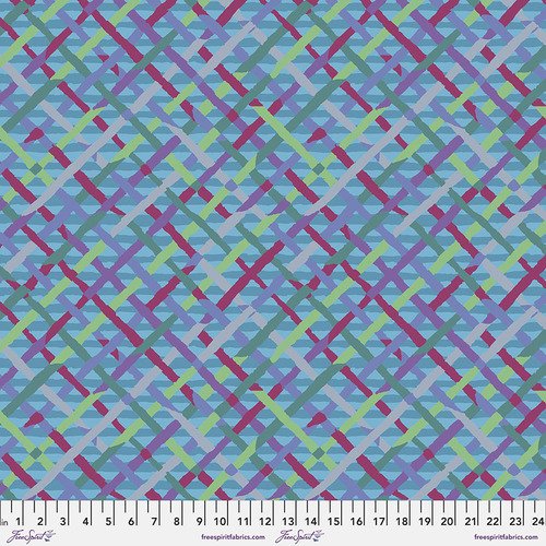 Turquoise Mad Plaid 108" fabric by Kaye Fassett for FreeSpirit, QBBM002