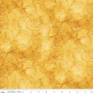 Gold Watercolor Swirl 108" fabric by Riley Blake, WB680-Gold