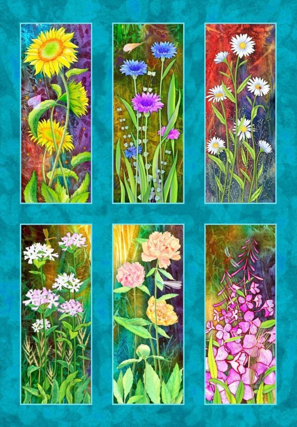 Flower Jewels 31" panel by P&B, 04257