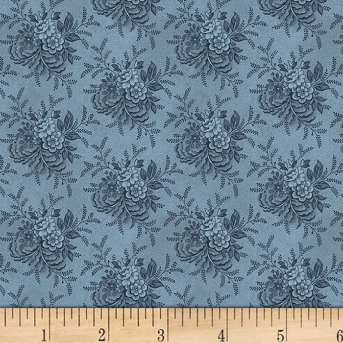 Blue Tossed Floral Reproduction 108" fabric by Washington Street Studio, 05043