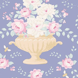 Flowerbees Blue, 44" fabric by Tilda, Happy Camper,  TIL100221-V11