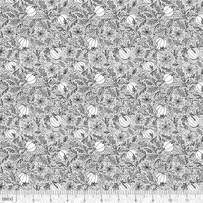 Gray Happy Halloween Pumpkins 44" fabric, Blend Fabrics, 112.123.05.1