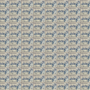 Blue/Cream 50th Anniversary Stamp 44" fabric by Benartex, 12324-50 Votes for Women