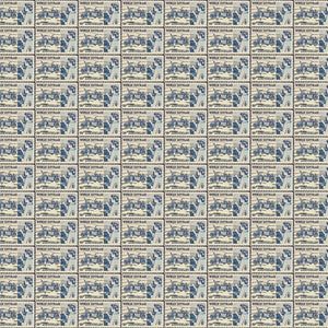 Blue/Cream 50th Anniversary Stamp 44" fabric by Benartex, 12324-50 Votes for Women
