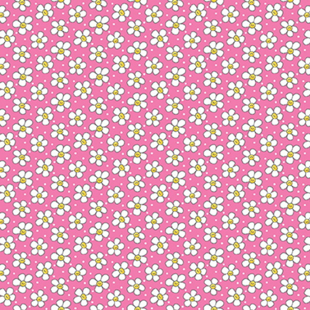 Tossed Flowers, Pink, 44" fabric by Henry Glass, 126-20, Once Upon a Time