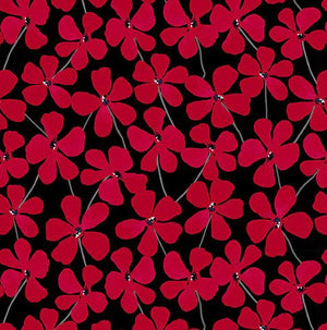 Red and Black floral allover 44" fabric by Blank Quilting, 1278-99