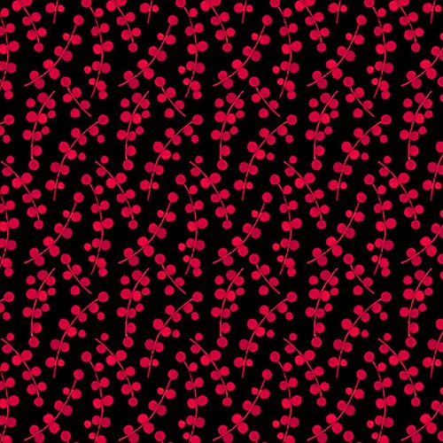 Red and Black berries on a vine 44" fabric by Blank Quilting, 1284-99