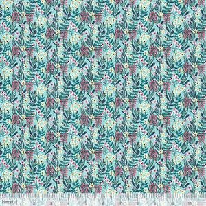 Turquoise Flowers, Hanna Aqua, Blend Fabrics, 44" quilt fabric,  129.101.05.2