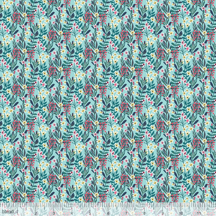 Turquoise Flowers, Hanna Aqua, Blend Fabrics, 44" quilt fabric,  129.101.05.2