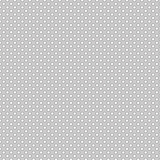 Grey Flower Dot 44" fabric by Benartex, 13211-08, Playhouse Pals