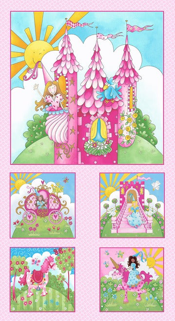 Fairy Princess 24" panel by Henry Glass, 133P-27, Once Upon a Time