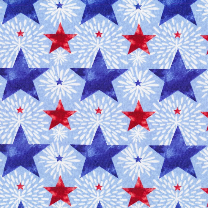 Blue Patriotic Stars 44" fabric by Blank Quilting, 1482-75, One Land, One Flag