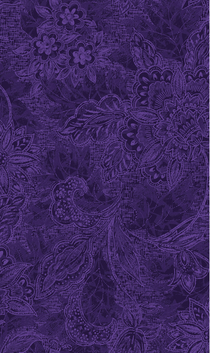 Purple Floral 118" fabric by Oasis Fabrics, 18-30809, Shadows