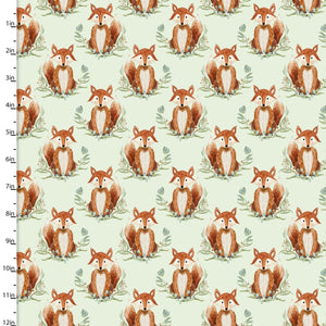 Fox Green 44" fabric by 3 wishes, 18680-grn, Forest Friends
