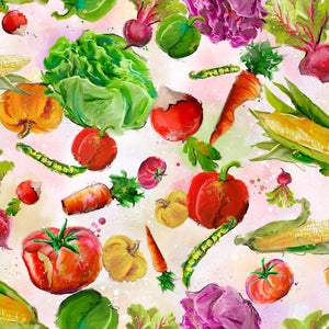 Veggies 44" fabric by 3 wishes, 18732-MLT , Welcome to the Funny Farm