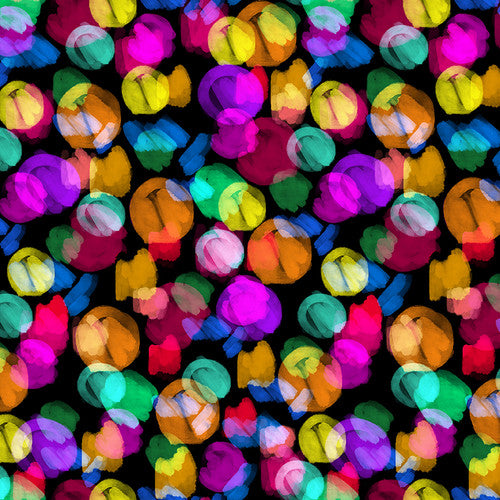 Black & Bright Abstract Dots 108" fabric by Blank Quilting, 2313-33, Darby