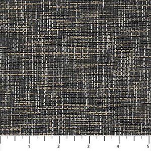Black colored tweed 44" fabric by Northcott, 23225-98, Material Girl