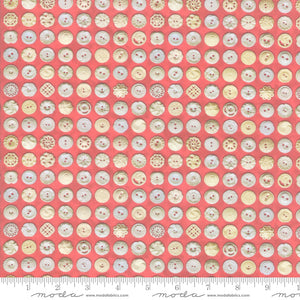 Rhubarb Cream Buttons 44" fabric, Moda, 7356 23D, Flea Market