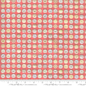 Rhubarb Cream Buttons 44" fabric, Moda, 7356 23D, Flea Market