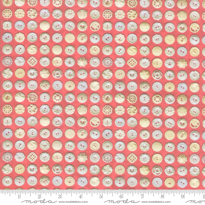 Rhubarb Cream Buttons 44" fabric, Moda, 7356 23D, Flea Market