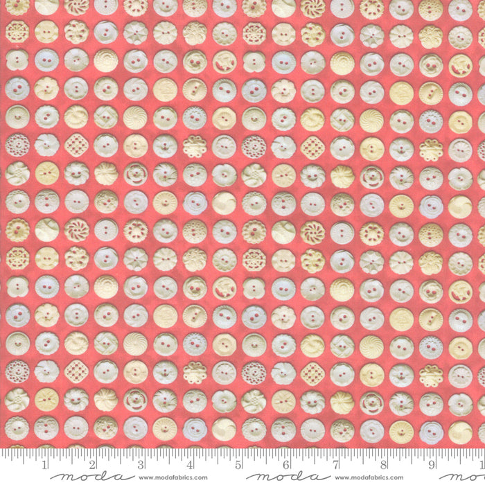 Rhubarb Cream Buttons 44" fabric, Moda, 7356 23D, Flea Market