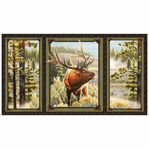 Mountain Elk looking into the window, 25808-X, Quilting Treasures