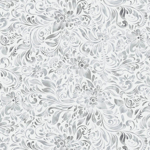 Light Gray Watercolor Textured Floral 118" fabric by Blank Quilting, 2601-90, Allure