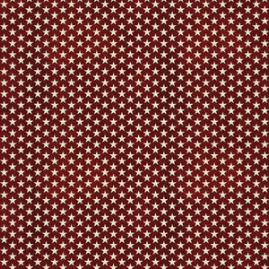 Beige stars on burgundy red 44" fabric by Benartex, 02606-10, Many Stars Red