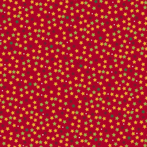 Red Star 44" fabric, Quilting Treasures,  27120-R, Meowy Christmas