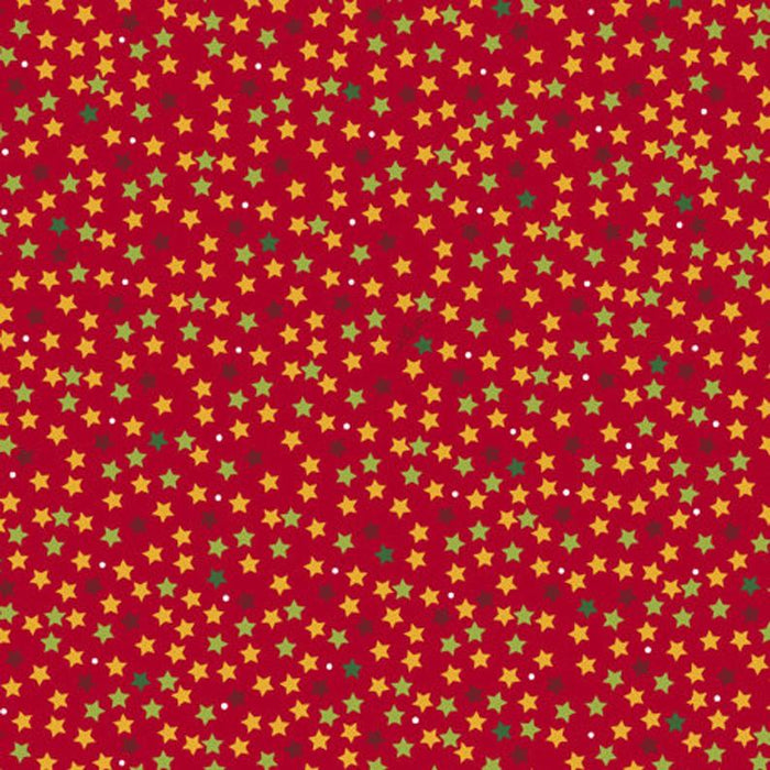 Red Star 44" fabric, Quilting Treasures,  27120-R, Meowy Christmas