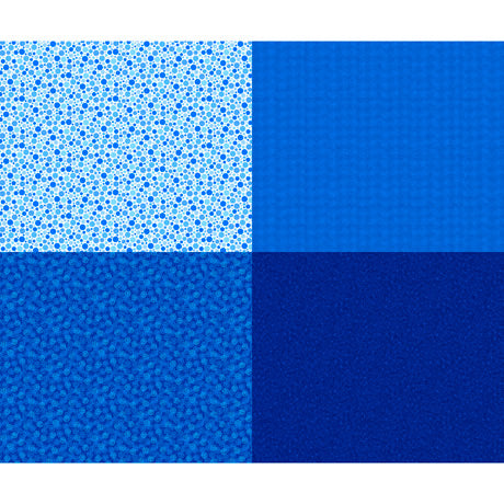 Blue Fat Quarter Patch Panel, Includes 4 fat quarters, Quilting Treasures, 27278-Y, Mingle
