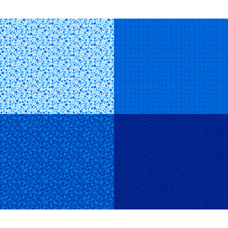 Blue Fat Quarter Patch Panel, Includes 4 fat quarters, Quilting Treasures, 27278-Y, Mingle