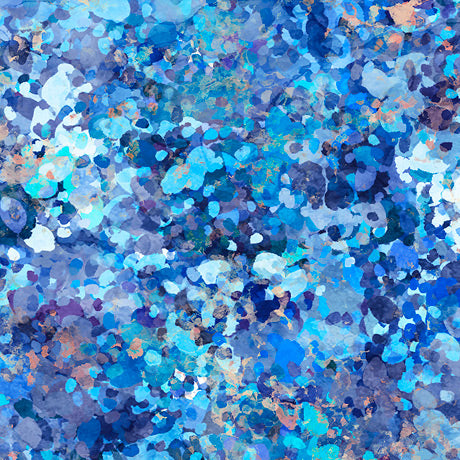 Blue Lapis 'textural look' 44" fabric by Quilting Treasures, 27951- B, Origins by Dan Morris