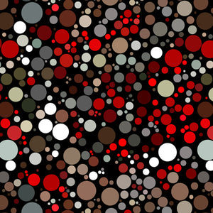 Gray, Black and Red Packed Dots 44" fabric by Quilting Treasures, 28313-J, Marble Mirage