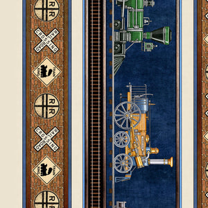 Train Stripe 44" fabric by Dan Morris for Quilting Treasures, 28670-E, Locomotion