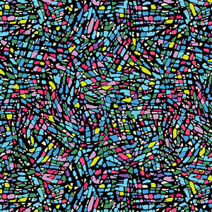 Blue/Multi Mosaic wide backing 108" fabric by Benartex, 3316W-55