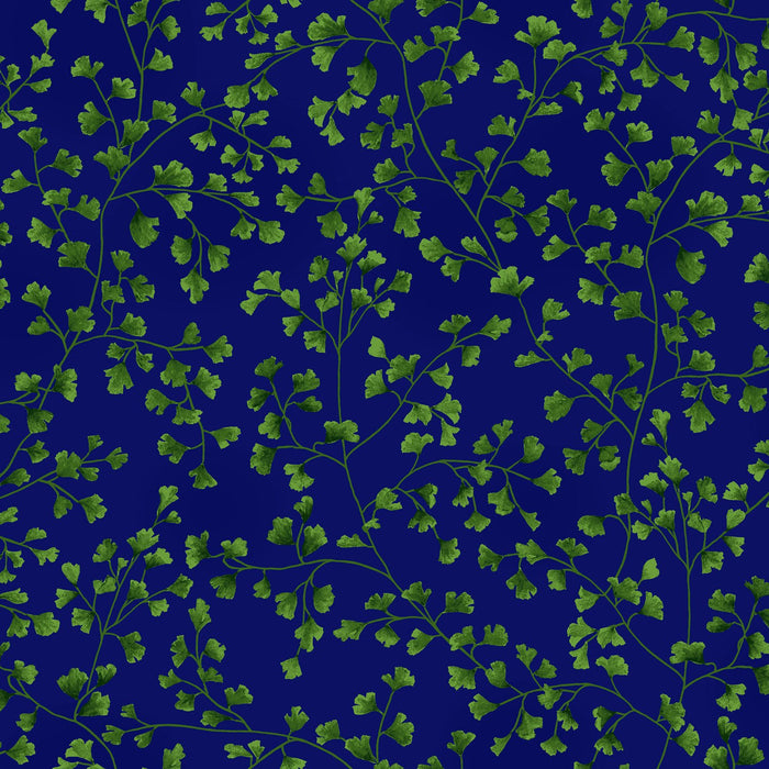 Dark Blue with Green leaves 44" fabric by RJR, Bloomfield Avenue, Greenglen, Night Sky Fabric, 3568-002
