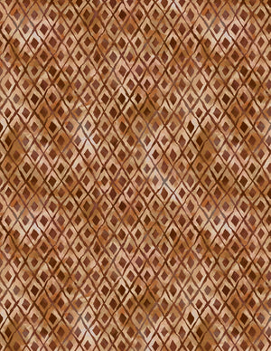 Brown Diamonds 44" fabric by Wilmington, Forest Dance, 39617-228