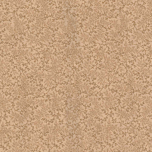 Tea - Tan delicate vines 108" fabric by Benartex,  0454W-33