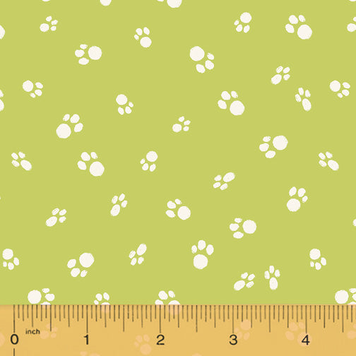 Cat paw prints 44" fabric, Windham, 50825-4, Catnip