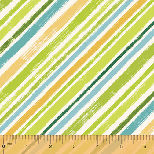 Green Diagonal Stripe 44" fabric, Windham, 50826-4, Catnip