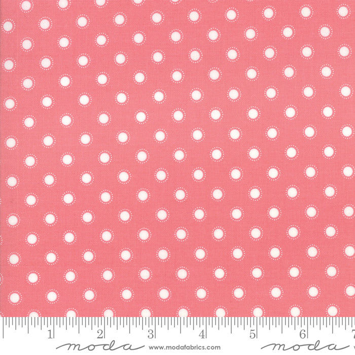 Rose pink with dots, Bloomington COATED ROT Rose 44" by Moda, 5114 14C