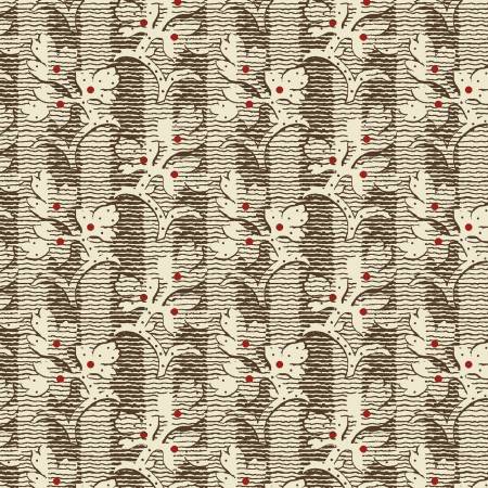 Brown Floral Stripe 44" fabric, Windham, 51721-3, Walnut Creek