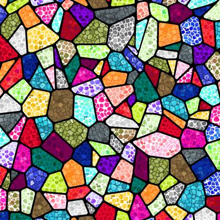 Multi Stained Glass 108" digital fabric by Windham, 52931DW-1