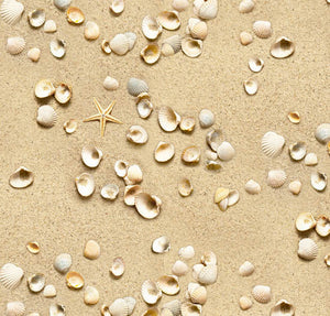 Beach Sand with Seashells 44" fabric by Elizabeth's Studio, 555-sand