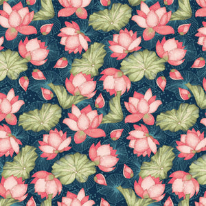 Tossed Lilly Pads 44" fabric by Studio-E, 6025-72, Koi Garden