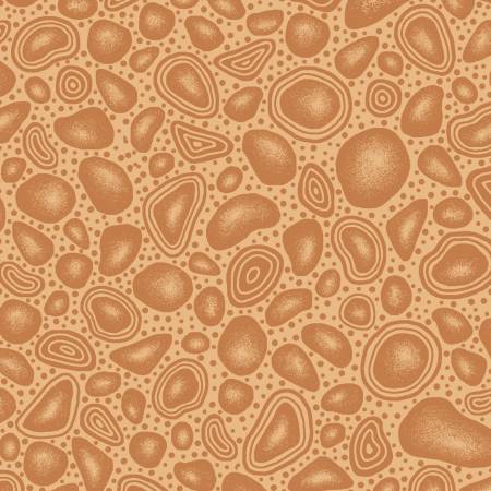 Caramel Gondwana Droplets 44" fabric by Oasis, OA604111
