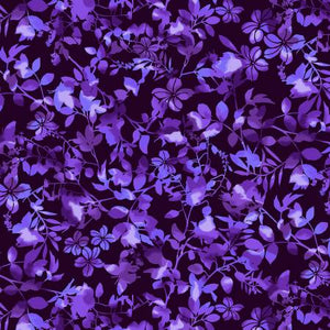 Amethyst Purple Leaves108" wide fabric by Studio-E, 6669-55, Bloomin Beauty